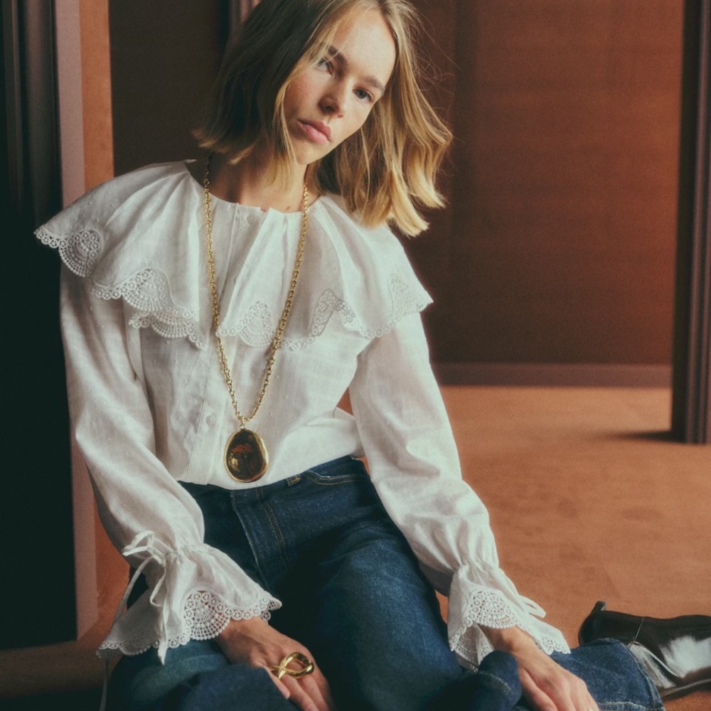 Sezane Sinea Shirt Ecru - Size 4